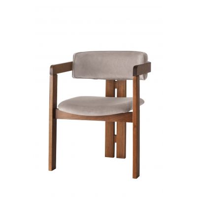 Scaun CO - 026, Nuc - Maro deschis, 58x49x76 cm - Nuc - Maro