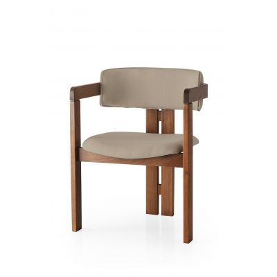 Scaun CO - 033, Nuc - Mink, 58x49x76 cm - Nuc - Bej