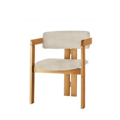 Scaun CO-046, Gri deschis - Stejar, 58x49x76 cm - Gri - Stejar