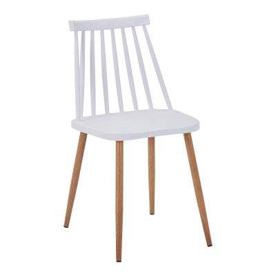 Scaun de sufragerie Aurora, Alb-Natural, polipropilena si metal, 42x50x77 cm - Alb-Natural