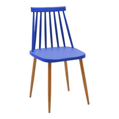 Scaun de sufragerie Aurora, Alb-Natural, polipropilena si metal, 42x50x77 cm - Blue-Natural