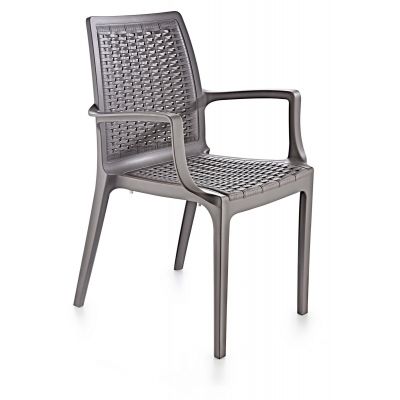 Scaun Exterior Rattan, Diverse culori, 53x57x85 cm - Antracit