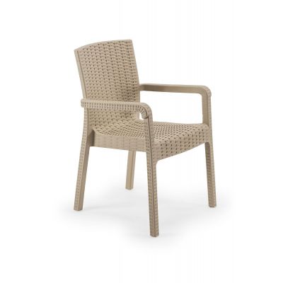 Scaun Exterior Rattan Royal, Diverse culori, 55x58x87 cm - Cappuccino