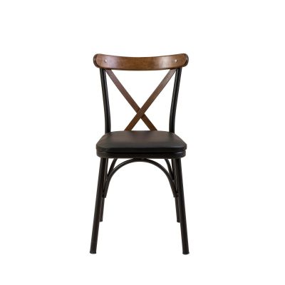 Scaun Oliver Chair Barok, Alb, 48x87x46 cm - Negru