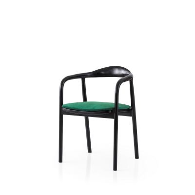 Scaun Palm - 032, Negru - Verde, 52x51x77 cm - Negru - Verde