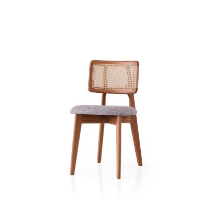 Scaun Punto - 4451, Stejar - Gri deschis, 43x47x80 cm - Stejar - Gri