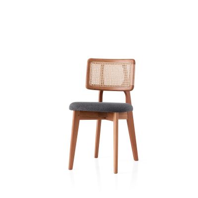 Scaun Punto - 4452, Stejar - Gri închis, 43x47x80 cm - Stejar - Gri