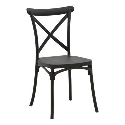 Scaun stivuibil, Crossie, Pako, Negru 43x53x88 cm