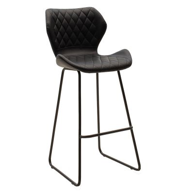 Scaun Theo metalic, 51x48x103 cm - Negru