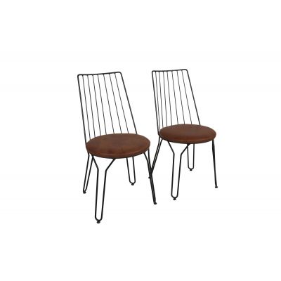 Set 2 scaune Ada 275 V2, Negru, 44x44x84 cm - Negru