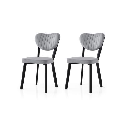 Set 2 scaune Beta - 851 V2, Negru - Ice blue, 46x54x86 cm - Negru - Albastru