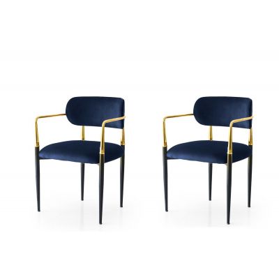 Set 2 scaune Bucatarie Sufragerie JN Chic Chair Set, 56 x 83 x 56 cm - Albastru