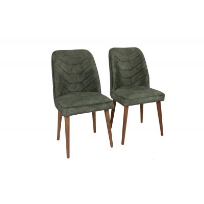 Set 2 scaune Dallas 558 V2, Nuc - Dark green, 50x49x90 cm - Nuc - Verde