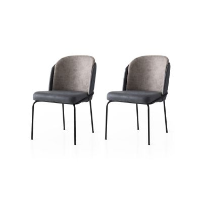 Set 2 scaune Dore - 168 V2, Auriu - Anthracithe, 62x52x75 cm - Auriu