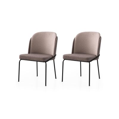 Set 2 scaune Dore - 180 V2, Auriu - Maro deschis, 62x52x75 cm - Auriu - Maro