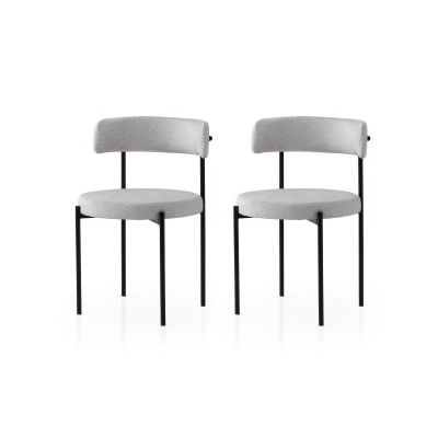 Set 2 scaune Gını - 4001 V2, Negru - Gri, 49x51x76 cm - Negru - Gri