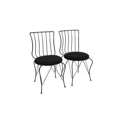 Set 2 scaune Lale 172, Negru, 44x44x84 cm - Negru