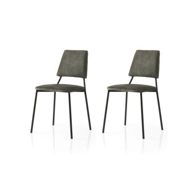 Set 2 scaune Lıma - 4553 V2, Negru - Antracit, 43x54x78 cm - Negru - Antracit