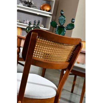 Set 2 scaune Morocco v2, Nuc - Crem, 44x44x88 cm - Nuc - Crem
