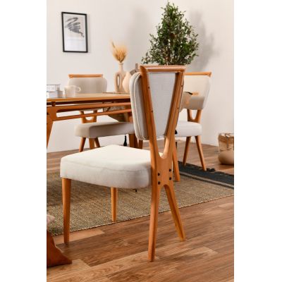 Set 2 scaune Palace v2, Stejar - Crem, 47x45x92 cm - Stejar - Crem