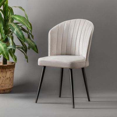 Set 2 scaune Rubi, Crem - Negru, 52x42x85 cm - Crem - Negru