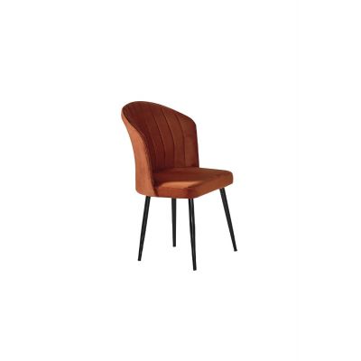 Set 2 scaune Rubi, Portocaliu - Negru, 52x42x85 cm - Portocaliu - Negru