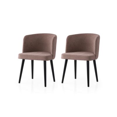 Set 2 scaune Soft - 4111 V2, Negru - Mink, 57x57x81 cm - Negru - Bej