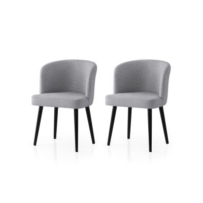 Set 2 scaune Soft - 4115 V2, Negru - Gri deschis, 57x57x81 cm - Negru - Gri