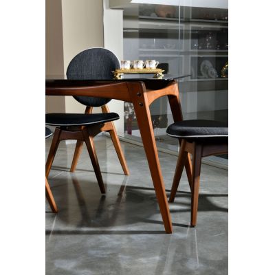 Set 2 scaune Touch v2, Diverse culori, 54x55x93 cm - Nuc - Antracit
