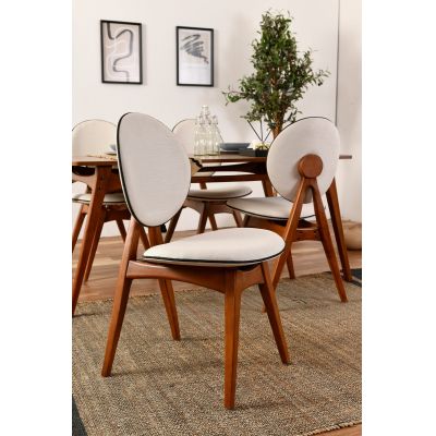 Set 2 scaune Touch v2, Diverse culori, 54x55x93 cm - Nuc - Crem