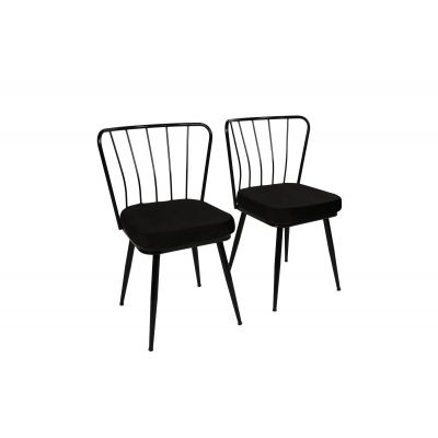 Set 2 scaune Yıldız 943 V2, Negru, 43x42x82 cm - Negru