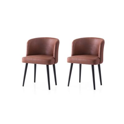 Set 2 scaune Zen - 4208 V2, Negru - Roșu, 57x57x81 cm - Negru - Roșu