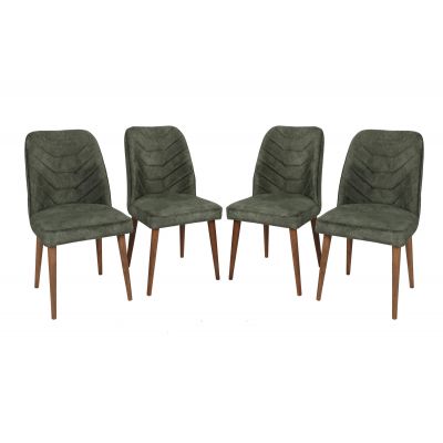 Set 4 scaune Dallas 558 V4, Nuc - Dark green, 50x49x90 cm - Nuc - Verde
