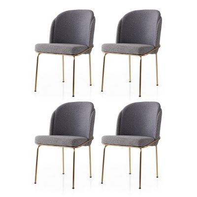 Set 4 scaune Dore - 131 V4, Auriu - Anthracithe, 62x52x75 cm - Auriu