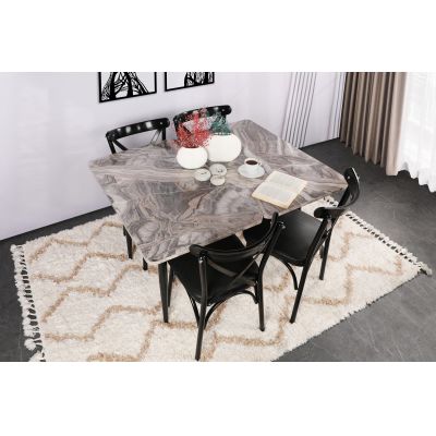 Set 4 scaune Ekol 1331 V4, Negru, 42x40x81 cm - Negru