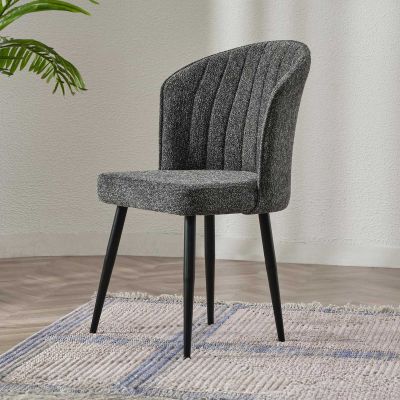 Set 4 scaune Rubi, Antracit - Negru, 52x42x85 cm - Antracit - Negru