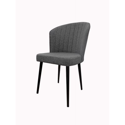 Set 4 scaune Rubi, Gri - Negru, 52x42x85 cm - Gri - Negru