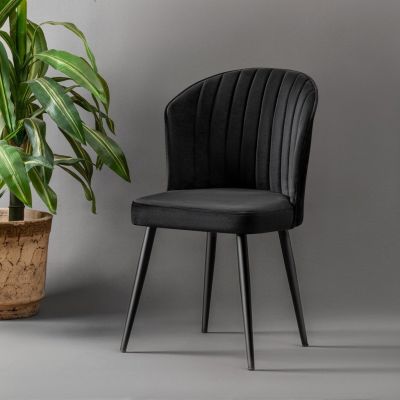 Set 4 scaune Rubi, Negru, 52x42x85 cm - Negru