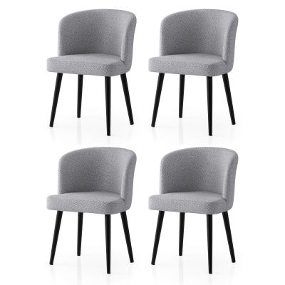 Set 4 scaune Soft - 4115 V4, Negru - Gri deschis, 57x57x81 cm - Negru - Gri