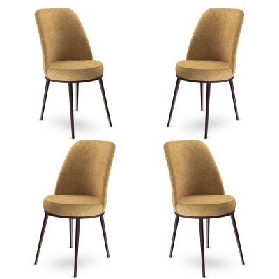 Set de scaune Dexa, Diverse culori, Diverse configurații, 45x42x89 cm - Cappuccino - Maro / 4 bucăți