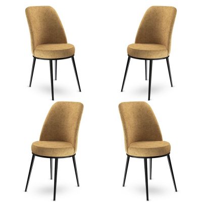 Set de scaune Dexa, Diverse culori, Diverse configurații, 45x42x89 cm - Cappuccino - Negru / 4 bucăți