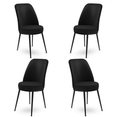 Set de scaune Dexa, Diverse culori, Diverse configurații, 45x42x89 cm - Negru / 4 bucăți