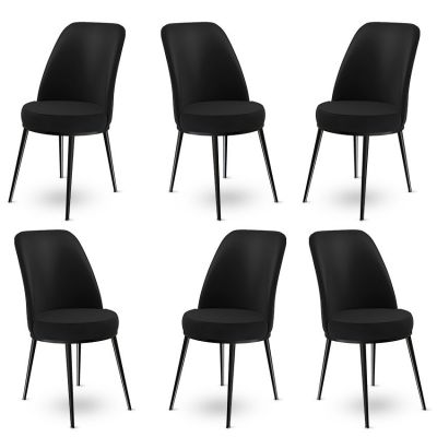 Set de scaune Dexa, Diverse culori, Diverse configurații, 45x42x89 cm - Negru / 6 bucăți