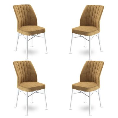 Set de scaune Flex, Diverse culori, Diverse configurații, 45x42x93 cm - Cappuccino - Alb / 4 bucăți
