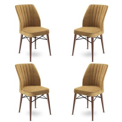 Set de scaune Flex, Diverse culori, Diverse configurații, 45x42x93 cm - Cappuccino - Maro / 4 bucăți