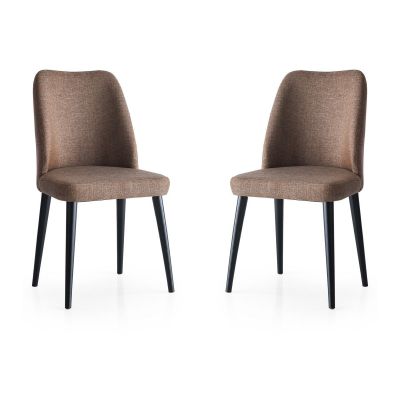Set de scaune Luna - 673, Maro, Diverse configurații, 49x90x52 cm - 2 bucăți