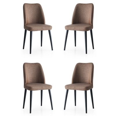 Set de scaune Luna - 673, Maro, Diverse configurații, 49x90x52 cm - 4 bucăți
