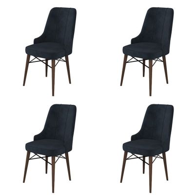 Set de scaune Pare, Diverse culori, Diverse configurații, 46x46x94 cm - Antracit - Maro / 4 bucăți