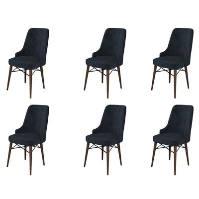 Set de scaune Pare, Diverse culori, Diverse configurații, 46x46x94 cm - Antracit - Maro / 6 bucăți