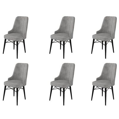 Set de scaune Pare, Diverse culori, Diverse configurații, 46x46x94 cm - Gri - Negru / 6 bucăți